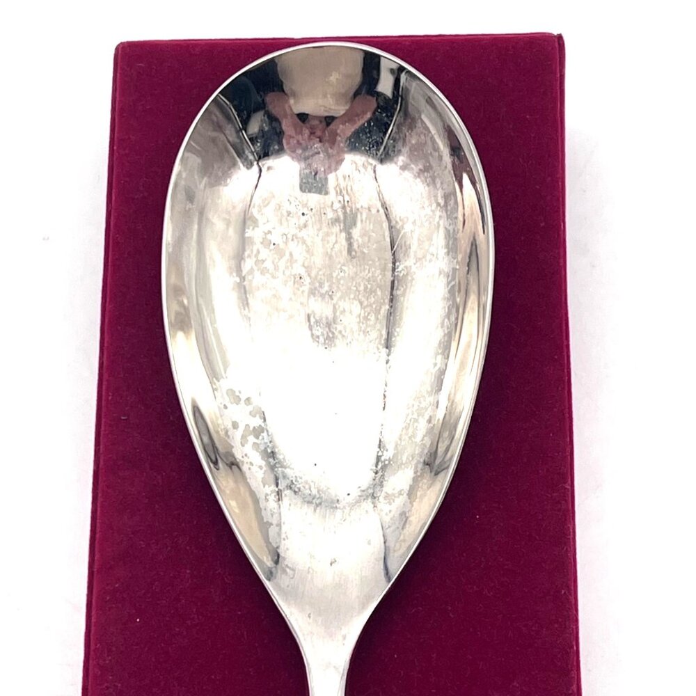 Towle Silver Plated Serving Spoon 10" With Red Velvet Box - Picture 7 of 16